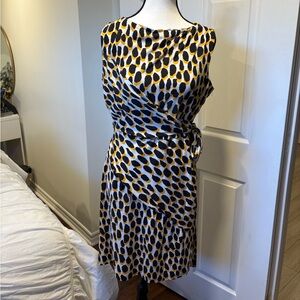 Diane von Furstenberg Silk Wrap Dress Leopard Print | Size 14